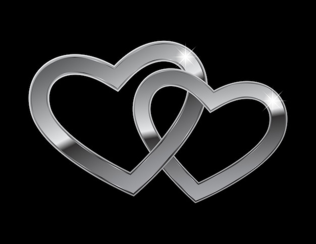 Two metal hearts