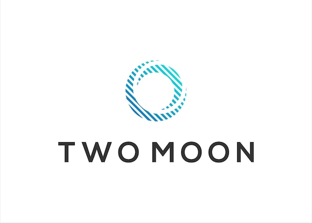 Two moon logo design vector illustration