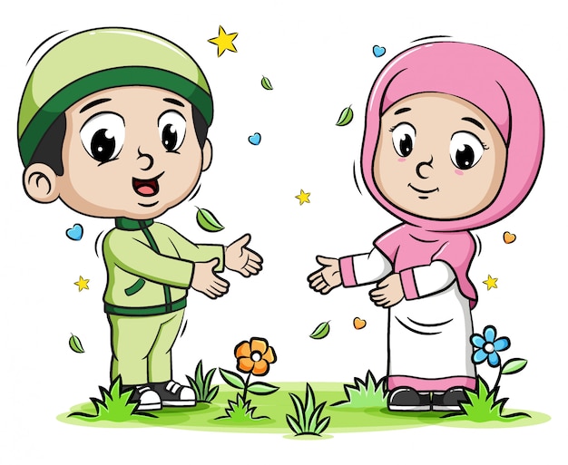 Two Muslim Kids playing in the park