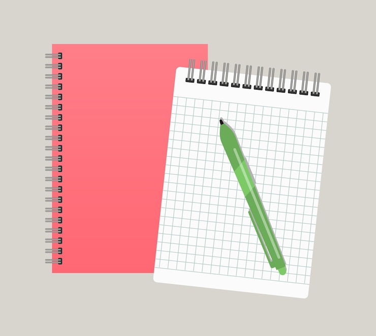 Vector two notepads and a pen vector illustrationxa
