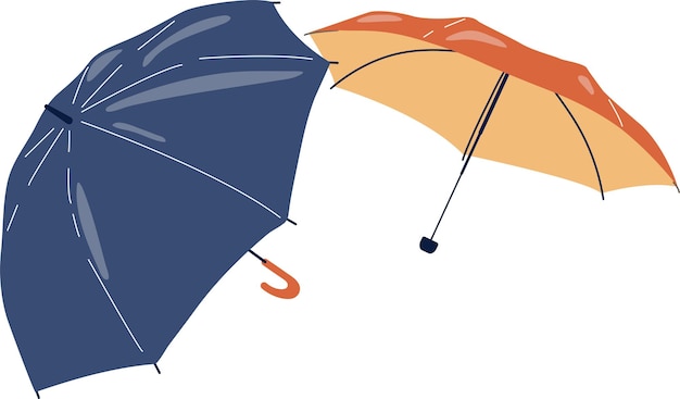 Two open umbrellas on a white background Vector