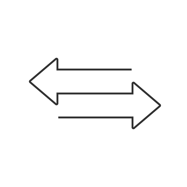 Two opposite arrows icon transfer sign