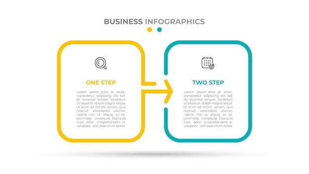 Vector two options infographic template design for annual report