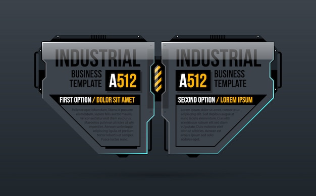 Vector two options template in industrial style