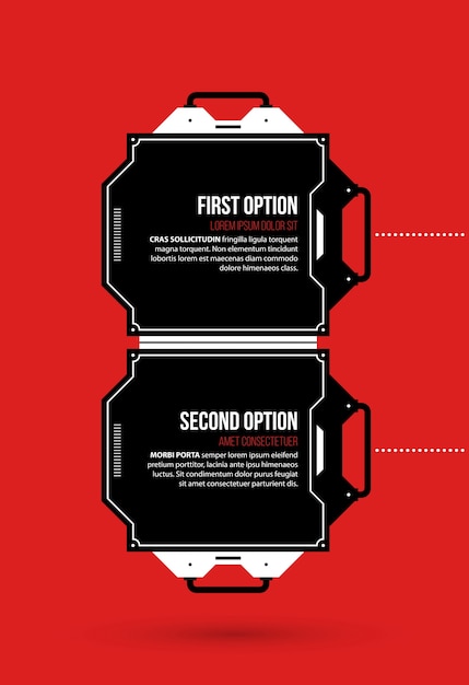 ベクトル 黒と赤のハイテク要素による2つのオプション