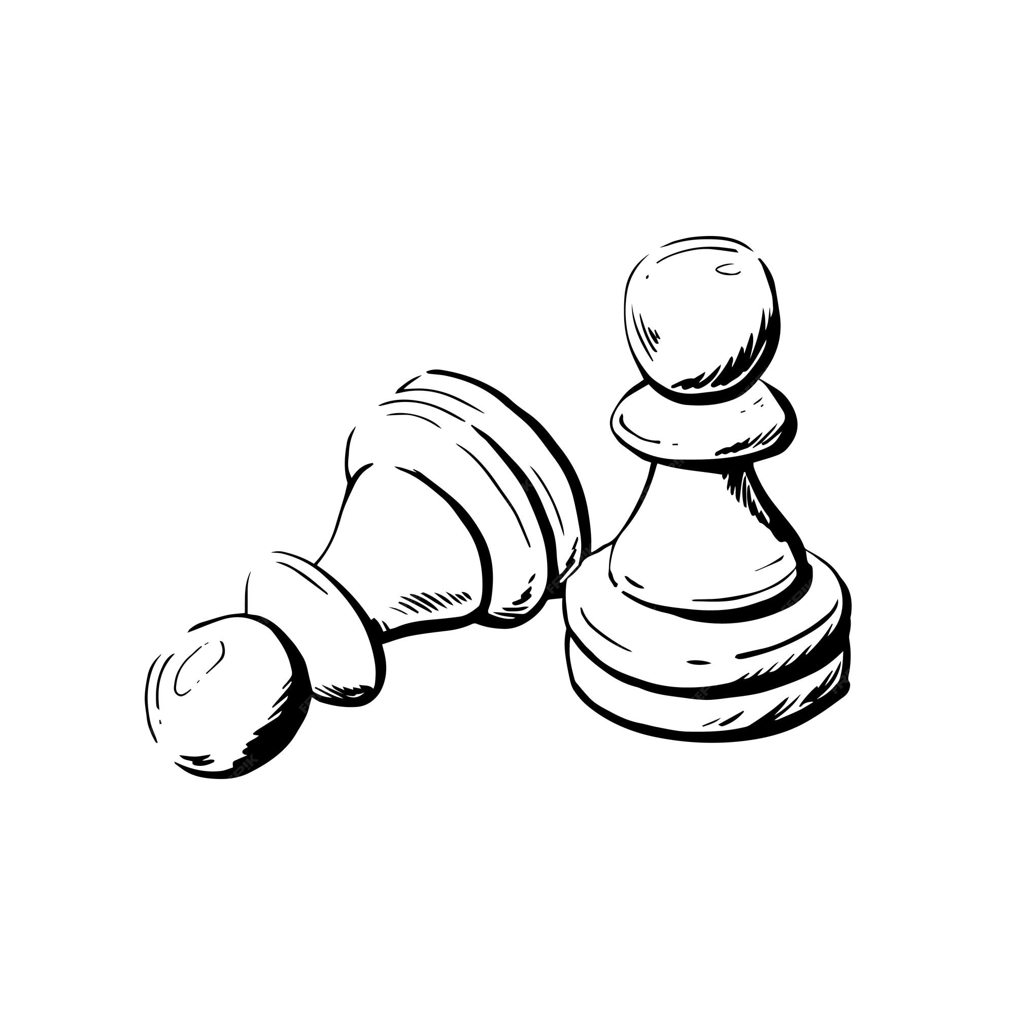 Premium Vector  Two pawns are chess pieces sketch. lies and