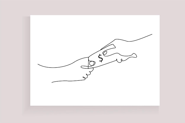 two people hands are holding money