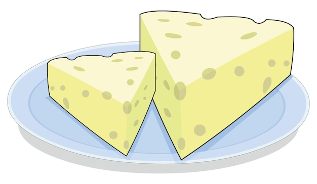 Two pieces of cheese in a plate