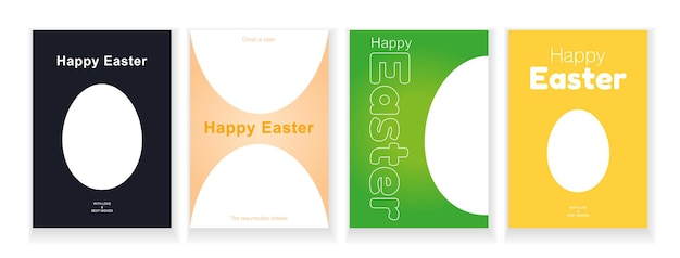 Vector two posters for easter with the words happy easter on the front