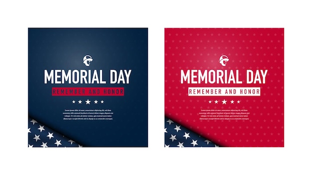 two posters for memorial day and memorial day and memorial day