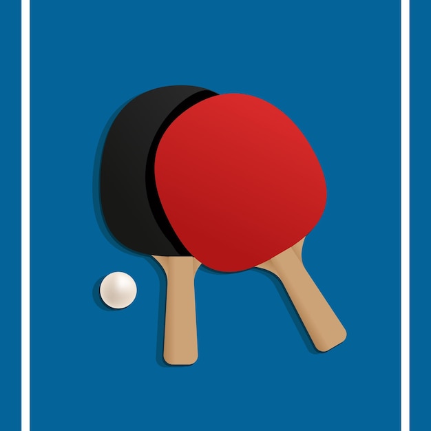 Vector two rackets for playing table tennis. illustration on white background.