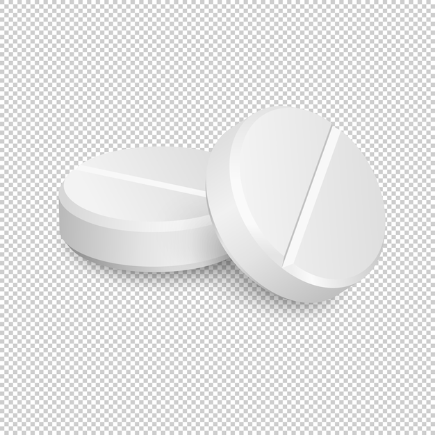 Vector two  realistic medical pill icons.