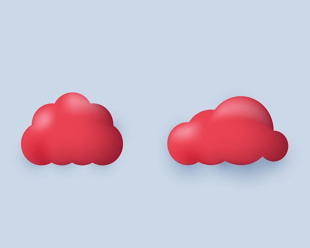 Vector two red clouds with one that says quot red quot