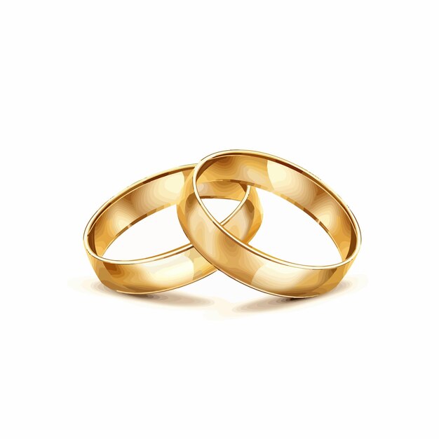 Vector two rings with one saying quot wedding quot on the bottom