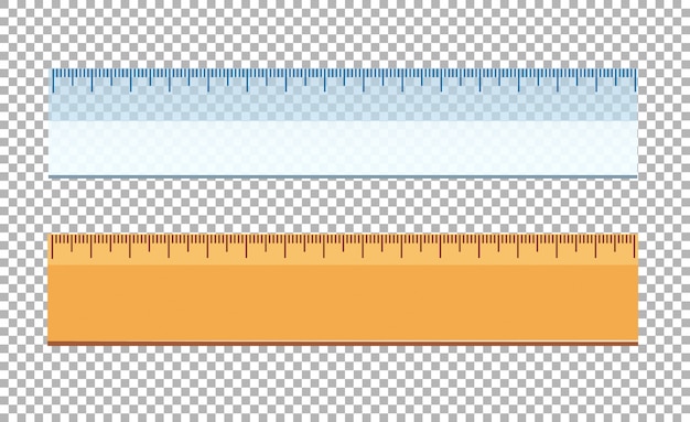 Vector two rulers made of plastic and wood