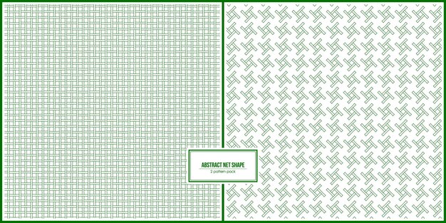 ベクトル 抽象的な緑のネット形状の2つのセットパターン