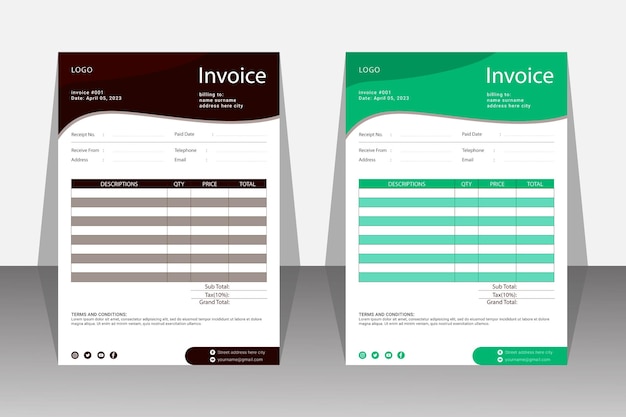 Vector two sheets of paper that say invoice.