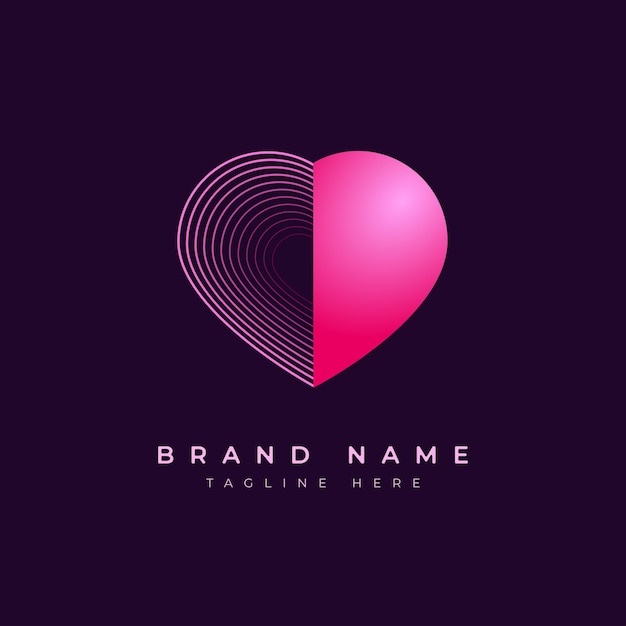 Two sided heart shape logo