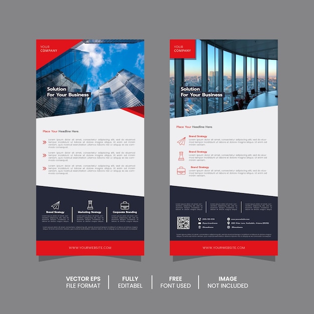 A two sided vertical banner for a company called vector