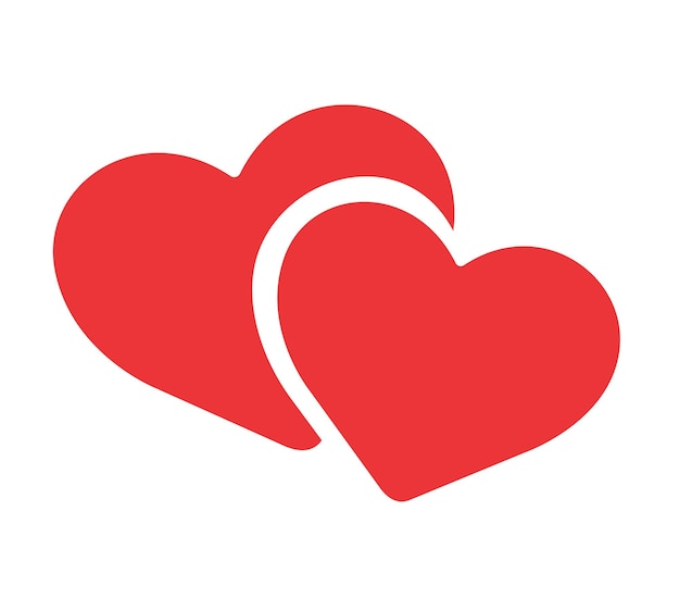 Vector two simple heart icon