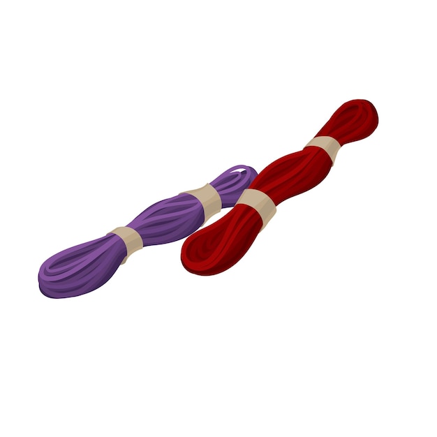 Два шнура материала для вышивки для кросс-шитья тематического плоского векторного дизайна