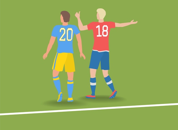 Vector two soccer players