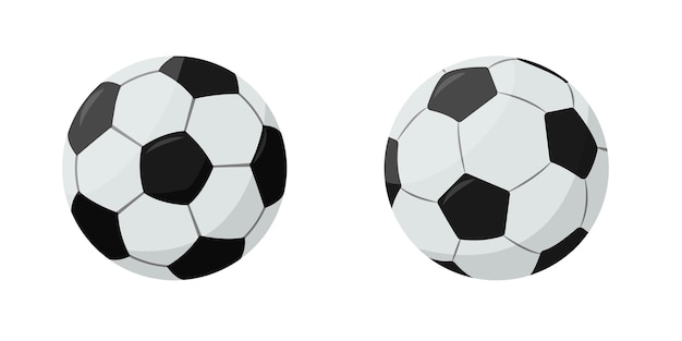 Two Soccer white and black balls isolated on white