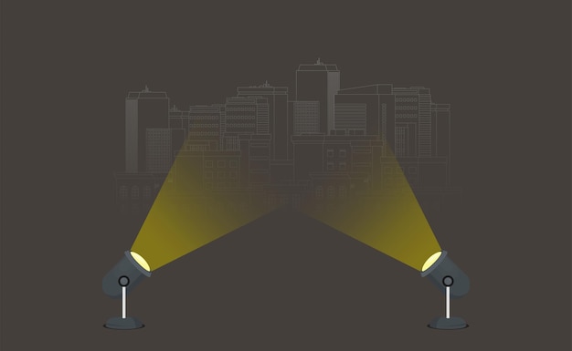 Two spotlights in flat style vector