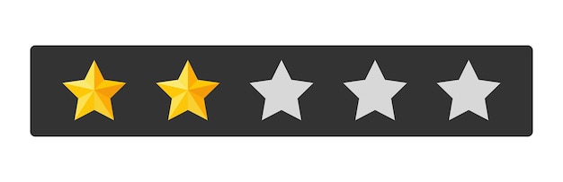 Vector two stars rating button