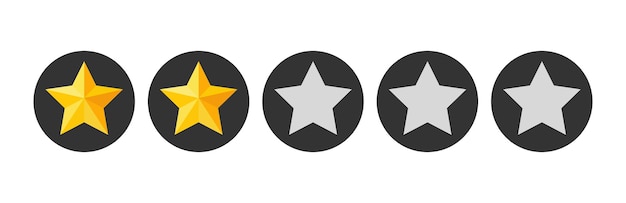 Vector two stars rating button