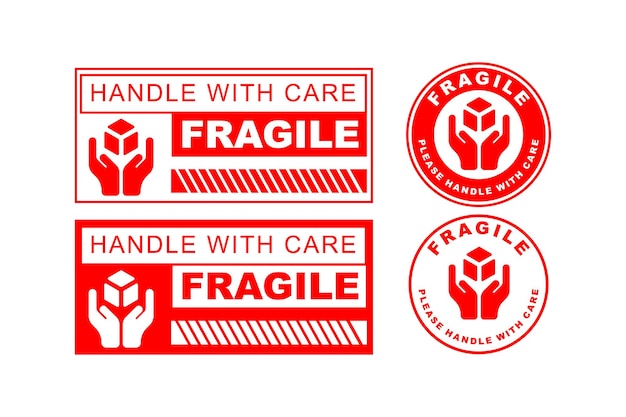 Two stickers for fragile and fragile.