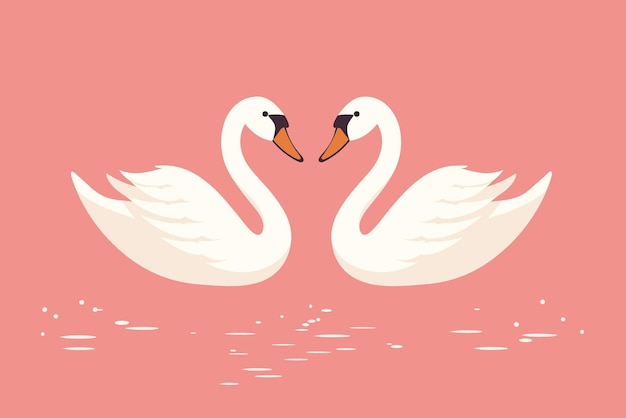 Two swans formed love shape illustration two swans formed love shape swans meant for love lover's day background valentines day background