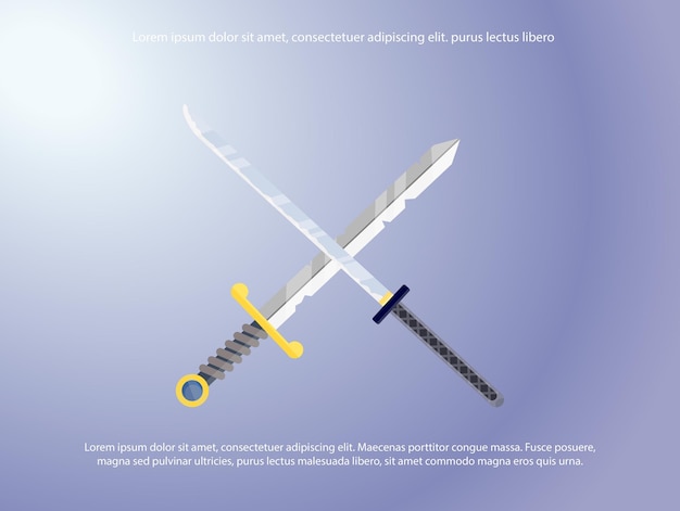 Vector two sword battle game asset graphic design vector illustration