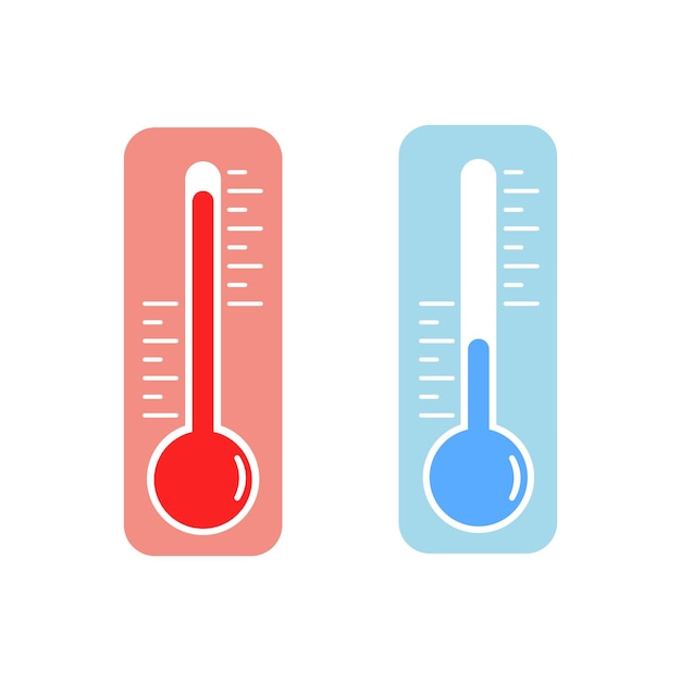 Due termometri con tema meteo freddo e caldo