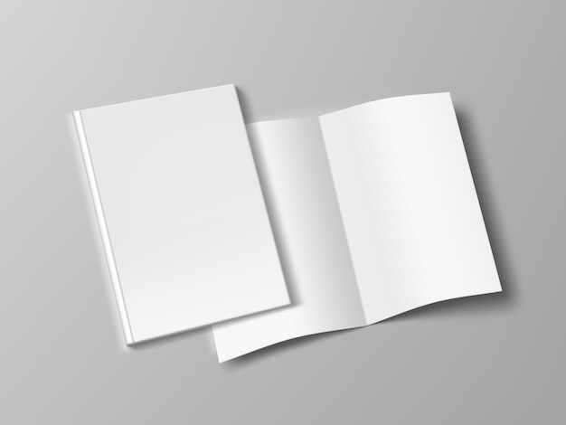 Vector two thin books open and close with soft cover