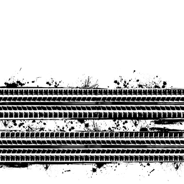 Vector two tire track with blots