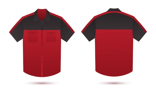 two tone office shirt mockup front and back view