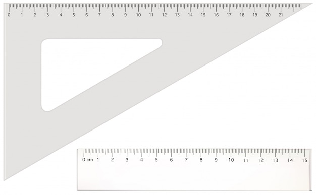 Vector two transparent rulers