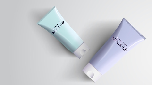 Vector two tubes of cosmetic creams on a white background