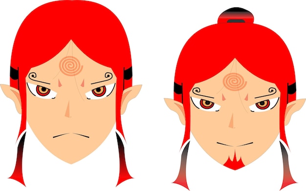 Vector two typer elf face design