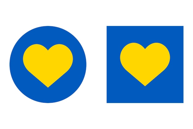 Vector two vector hearts in colors of ukrainian flag