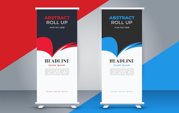 Two vertical banners for a headline