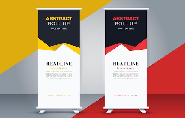 Two vertical banners for a headline