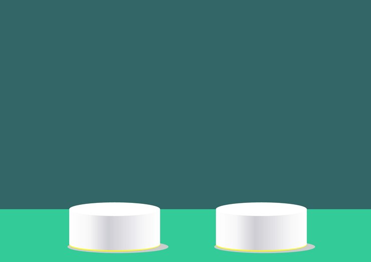 Vector two white bowls on a green table with one that says quot white quot