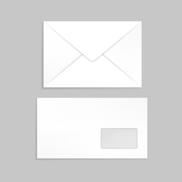Vector two white envelopes for identy design