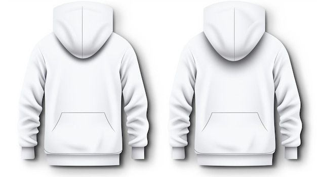 Vector two white hoodies with a white hoodie on the front