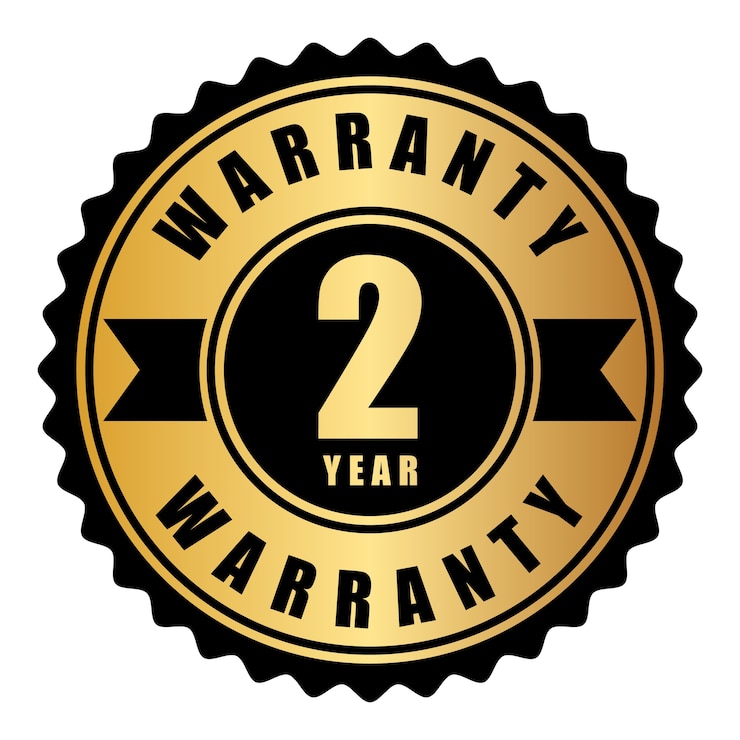 Vector two years warranty black gold glossy metallic
