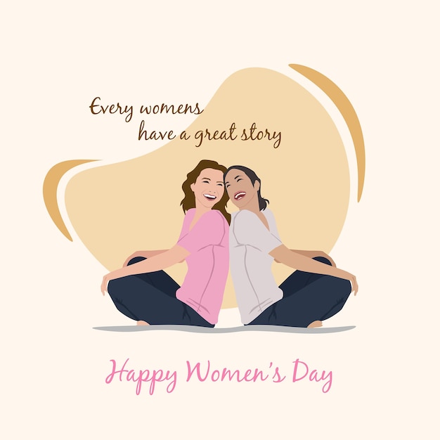 Two young womens having fun celebrating women's day