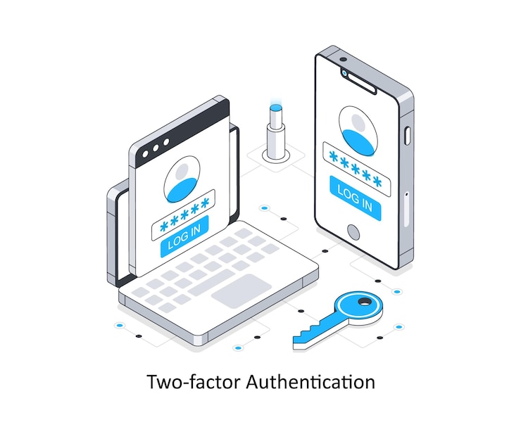 Vector twofactor authentication isometric stock illustration eps 10 file