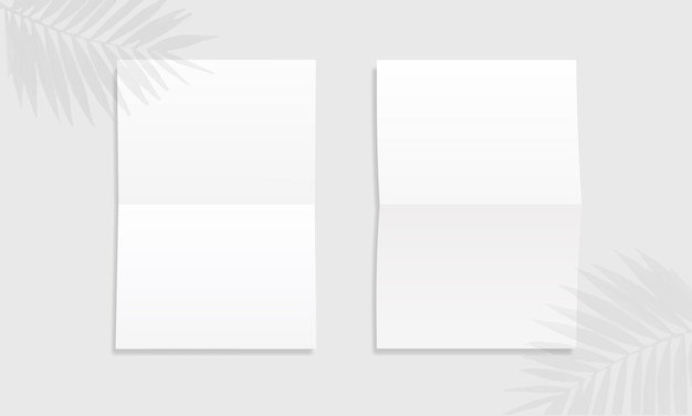 Двойной бумажный макет векторной иллюстрации на изолированном фоне
